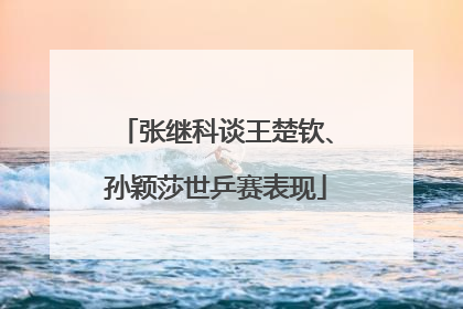 张继科谈王楚钦、孙颖莎世乒赛表现