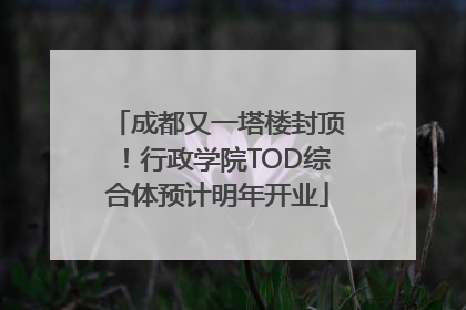 成都又一塔楼封顶！行政学院TOD综合体预计明年开业