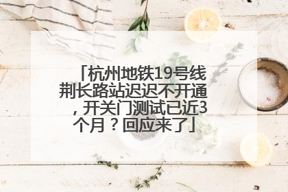 杭州地铁19号线荆长路站迟迟不开通，开关门测试已近3个月？回应来了