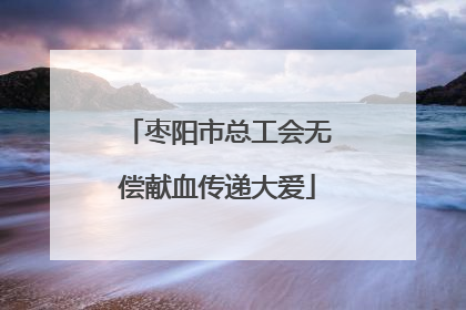 枣阳市总工会无偿献血传递大爱