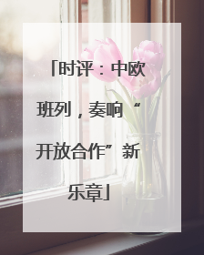 时评：中欧班列，奏响“开放合作”新乐章