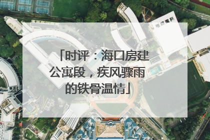 时评：海口房建公寓段，疾风骤雨的铁骨温情