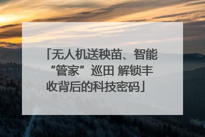 无人机送秧苗、智能“管家”巡田 解锁丰收背后的科技密码