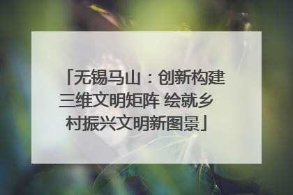 无锡马山：创新构建三维文明矩阵 绘就乡村振兴文明新图景