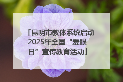 昆明市教体系统启动2025年全国“爱眼日”宣传教育活动
