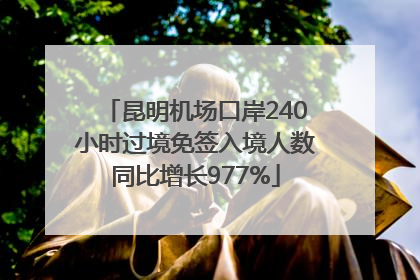 昆明机场口岸240小时过境免签入境人数同比增长977%