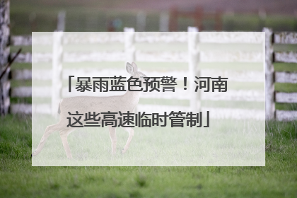 暴雨蓝色预警！河南这些高速临时管制