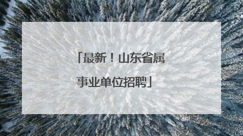 最新！山东省属事业单位招聘