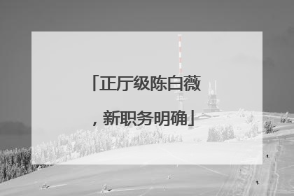 正厅级陈白薇，新职务明确