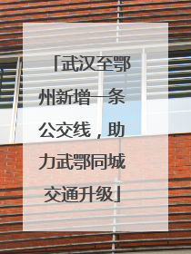 武汉至鄂州新增一条公交线，助力武鄂同城交通升级