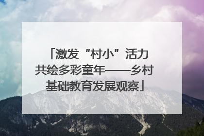 激发“村小”活力 共绘多彩童年——乡村基础教育发展观察