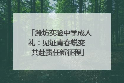 潍坊实验中学成人礼：见证青春蜕变 共赴责任新征程