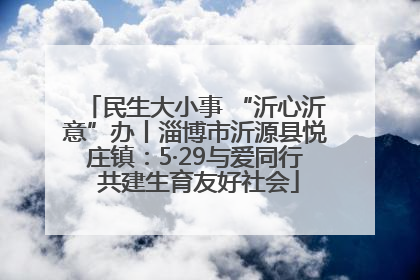 民生大小事 “沂心沂意”办丨淄博市沂源县悦庄镇：5·29与爱同行 共建生育友好社会