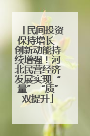 民间投资保持增长 创新动能持续增强！河北民营经济发展实现“量”“质”双提升