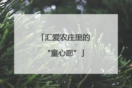 汇爱农庄里的“童心愿”