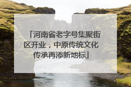 河南省老字号集聚街区开业，中原传统文化传承再添新地标
