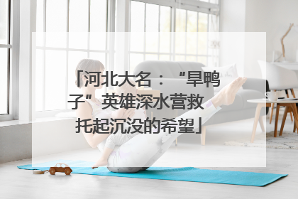 河北大名：“旱鸭子”英雄深水营救 托起沉没的希望