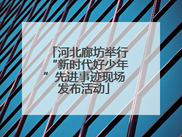 河北廊坊举行“新时代好少年”先进事迹现场发布活动