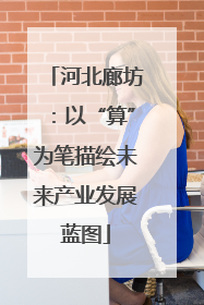 河北廊坊：以“算”为笔描绘未来产业发展蓝图