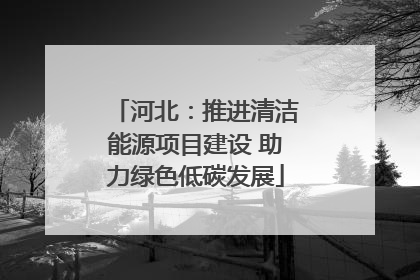 河北：推进清洁能源项目建设 助力绿色低碳发展