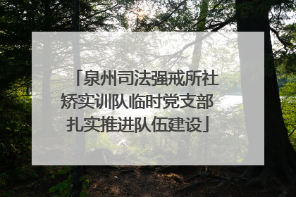 泉州司法强戒所社矫实训队临时党支部扎实推进队伍建设