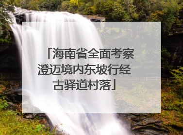 海南省全面考察澄迈境内东坡行经古驿道村落