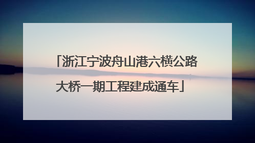 浙江宁波舟山港六横公路大桥一期工程建成通车