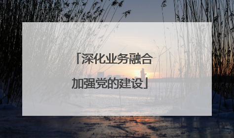 深化业务融合 加强党的建设