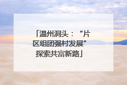 温州洞头：“片区组团强村发展”探索共富新路