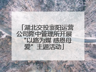 湖北交投襄阳运营公司隆中管理所开展“以路为媒 感恩母爱”主题活动