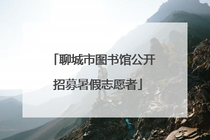 聊城市图书馆公开招募暑假志愿者
