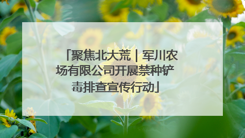 聚焦北大荒｜军川农场有限公司开展禁种铲毒排查宣传行动