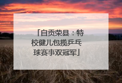 自贡荣县：特校健儿包揽乒乓球赛事双冠军