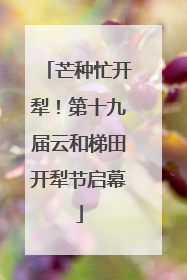 芒种忙开犁！第十九届云和梯田开犁节启幕