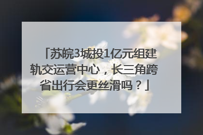 苏皖3城投1亿元组建轨交运营中心，长三角跨省出行会更丝滑吗？