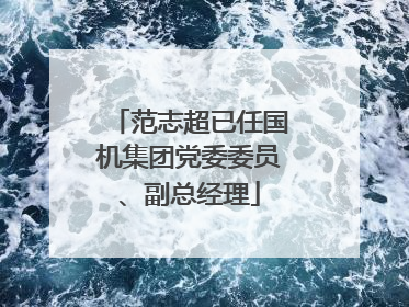 范志超已任国机集团党委委员、副总经理