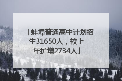 蚌埠普通高中计划招生31650人，较上年扩增2734人
