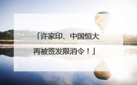 许家印、中国恒大再被签发限消令！