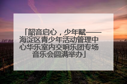 韶音启心，少年赋——海淀区青少年活动管理中心华乐室内交响乐团专场音乐会圆满举办