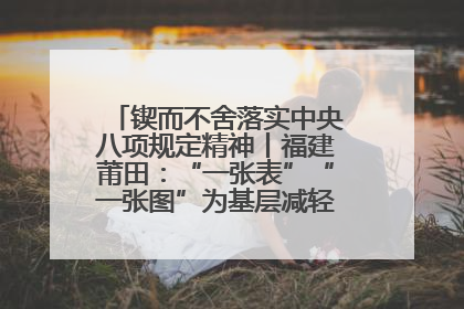 锲而不舍落实中央八项规定精神丨福建莆田：“一张表”“一张图”为基层减轻“数字负担”