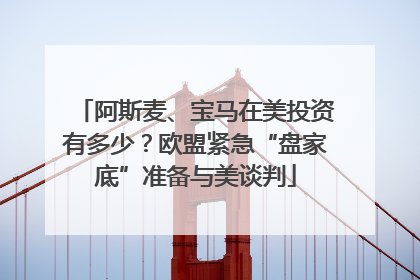 阿斯麦、宝马在美投资有多少？欧盟紧急“盘家底”准备与美谈判