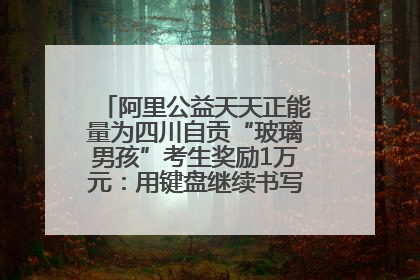 阿里公益天天正能量为四川自贡“玻璃男孩”考生奖励1万元：用键盘继续书写不设限的人生