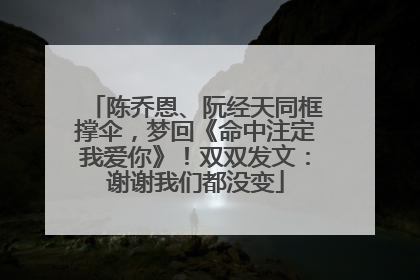 陈乔恩、阮经天同框撑伞，梦回《命中注定我爱你》！双双发文：谢谢我们都没变