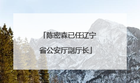陈密森已任辽宁省公安厅副厅长