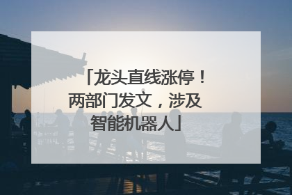 龙头直线涨停！两部门发文，涉及智能机器人
