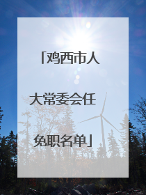 鸡西市人大常委会任免职名单