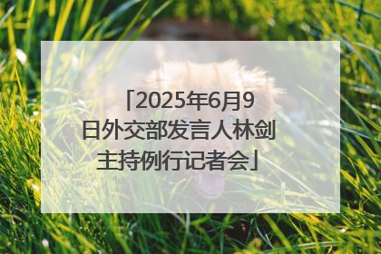2025年6月9日外交部发言人林剑主持例行记者会