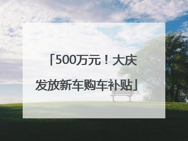 500万元！大庆发放新车购车补贴